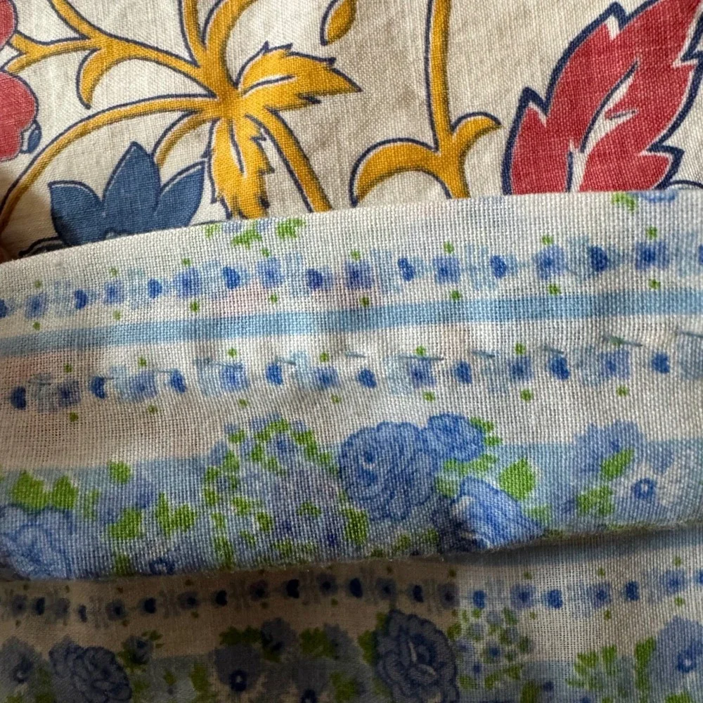 Handmade Vintage tied one-patch Quilt Throw Multicolor Blanket 83x72